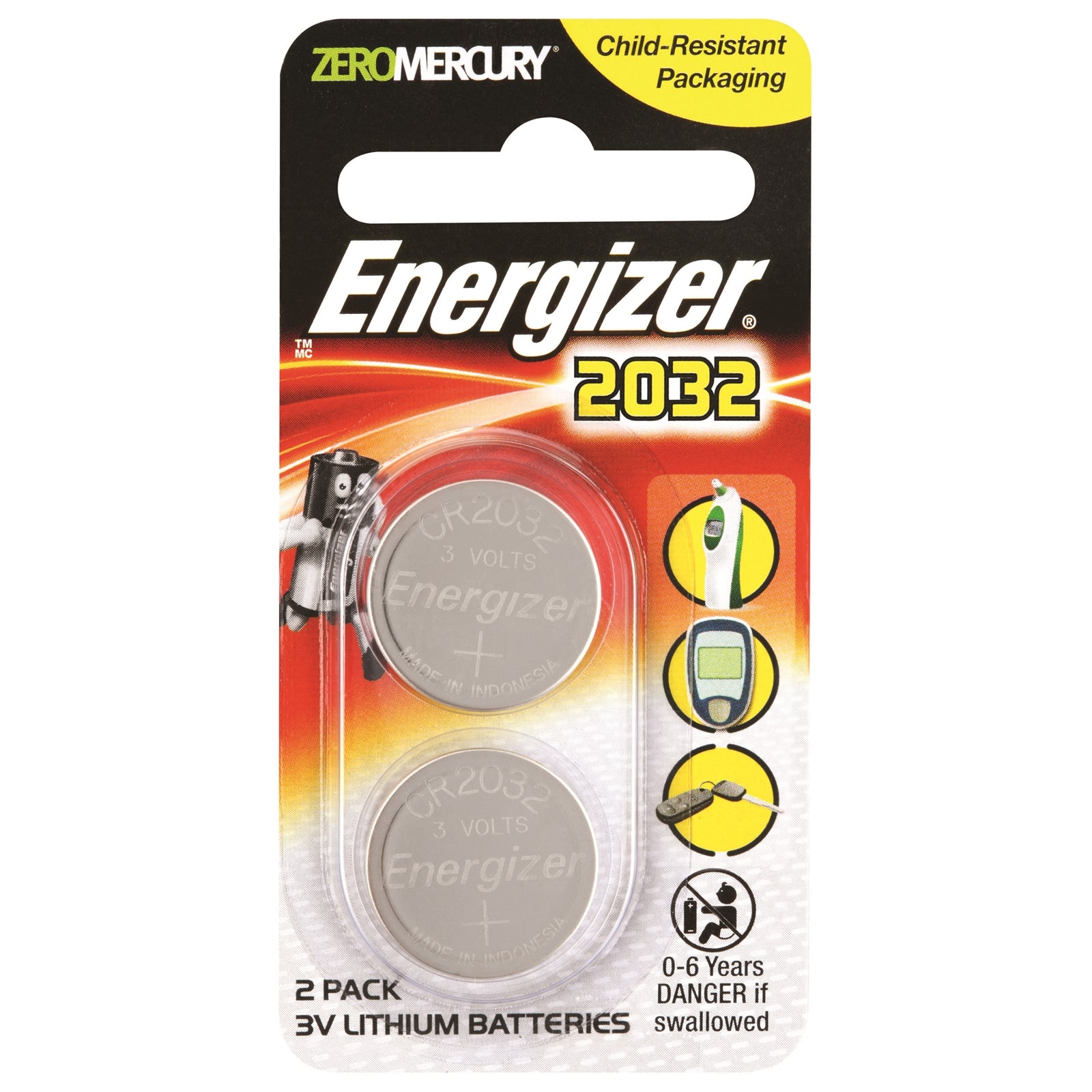 Energizer CR2016 Lithium Battery 3V, 5 Pack