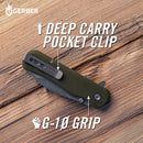 Gerber Confidant Clip Folding - OD Green Bamboo - Fine Edge - 440A