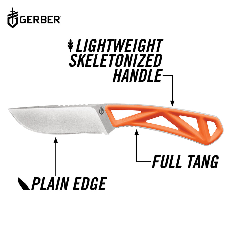Gerber Exo-Mod Fixed Blade Drop Point - Orange - Fine Edge