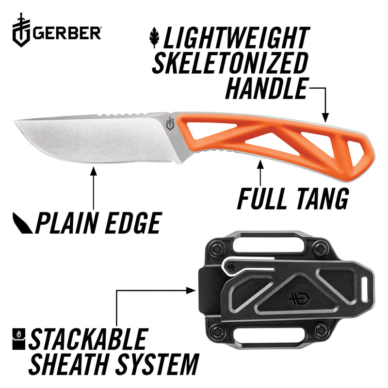 Gerber Exo-Mod Fixed Blade Drop Point - Orange - Fine Edge