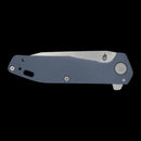 Gerber Fastball Clip Folding knife 
 shown closed in profile against a solid black background. The handle is a matte slate blue-gray, and the exposed blade is a brushed silver metal.