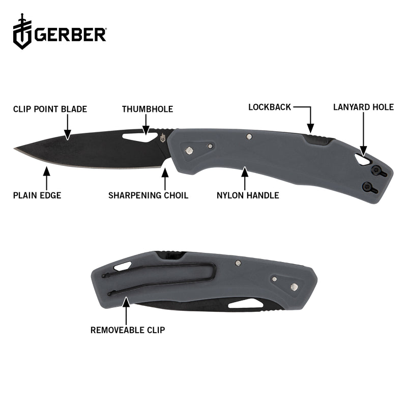 Gerber LST Clip Folding- Fine Edge - Black Blade- US PN: 1074525