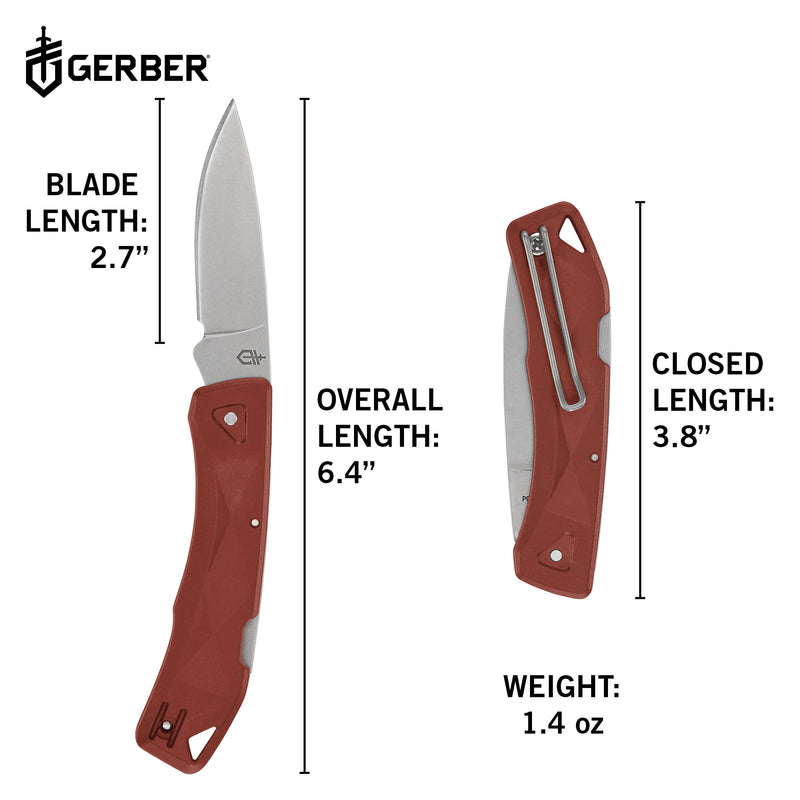 Gerber LST Ultra Clip Folding- Fine Edge - Stonewash - Made in USA