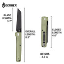 Gerber Pledge Reverse Tanto Lichen Green