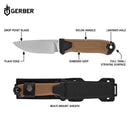 Gerber Strongarm Camp MagnaCut Fixed Blade Knife - Fine - Stonewash - Made in USA