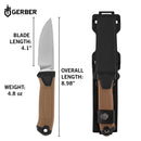 Gerber Strongarm Camp MagnaCut Fixed Blade Knife - Fine - Stonewash - Made in USA