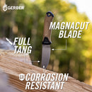 Gerber Strongarm Camp MagnaCut Fixed Blade Knife - Fine - Stonewash - Made in USA