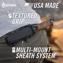 Gerber Strongarm MagnaCut Fixed Blade Knife - Fine - Stonewash - Made in USA - Pre-Order