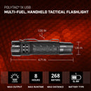 Streamlight PolyTac 1X USB - SL-B9 USB-C - Multi-Fuel - 500 lumens - Assembled in USA