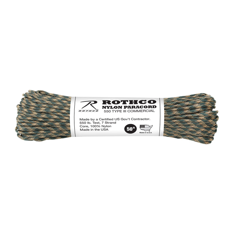 Rothco Nylon Camo Paracord Woodland Camo