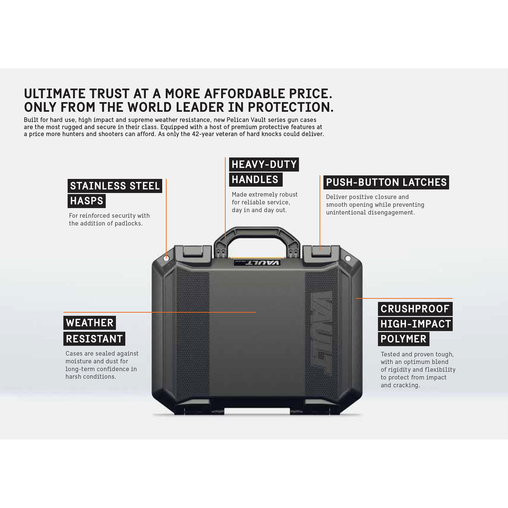 V100 Case Pelican V100 Vault Small Pistol Case