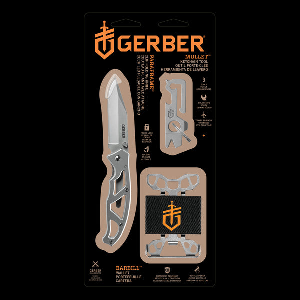 Gerber Promo Sets Paraframe I + Mullet + Barbill Stainless Steel