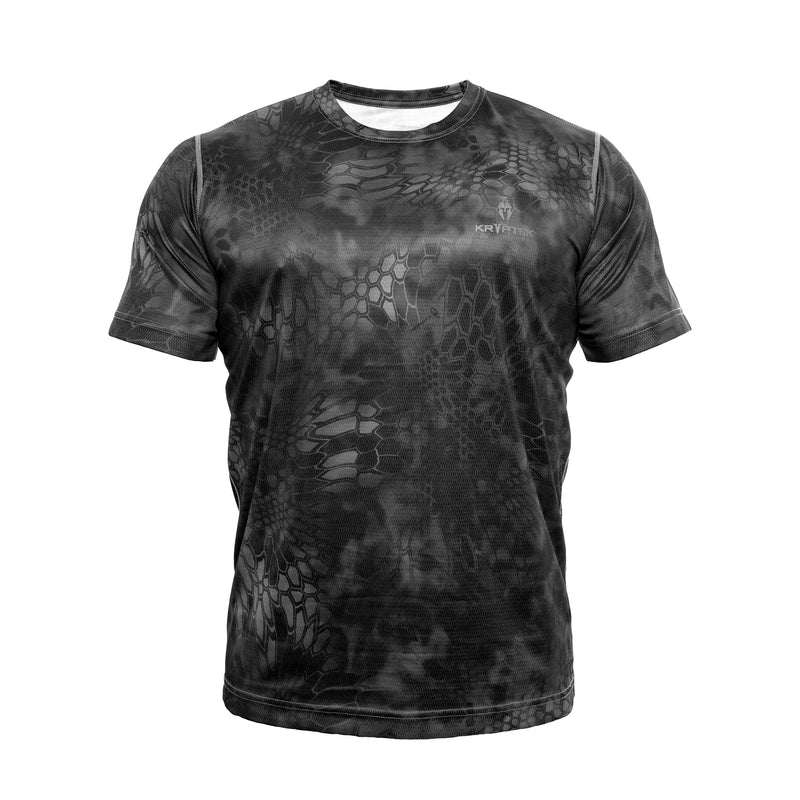 AllSaints Grid short sleeve crew t-shirt with back print in black AllSaints Grid short sleeve crew t-shirt with back print in black
