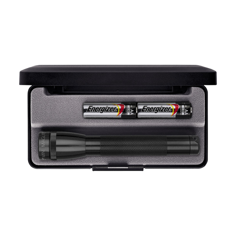 Maglite Mini Mag LED Flashlight - 2AAA, Adjustable Focus, Classic Black (Presentation Box)