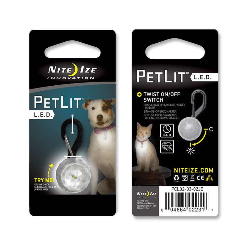 Nite Ize PetLit LED Collar Light White LED Paw Green