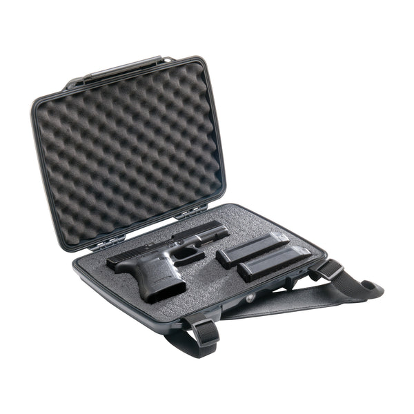 Pelican P1075 Pistol and Accessory HardBack Case Black Foam